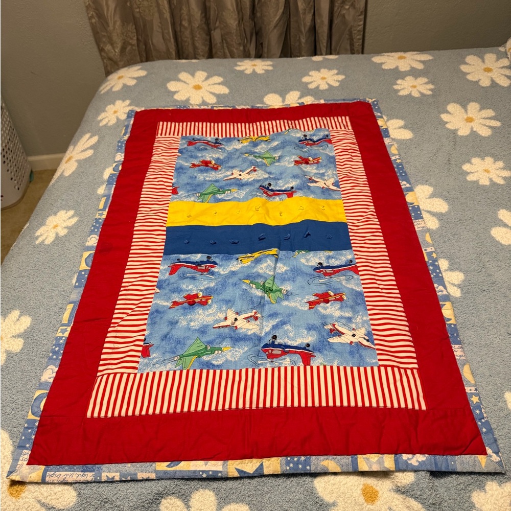Vibrant Kids Airplane Blanket